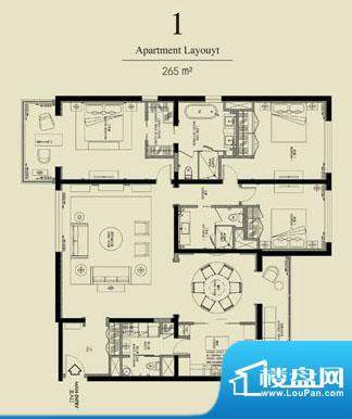 北京四季世家三居户型图 3室2厅面积:265.00平米