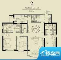 北京四季世家三居户型图 3室2厅面积:251.00平米