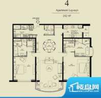 北京四季世家二居户型图 2室2厅面积:242.00平米