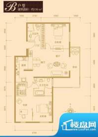 红杉国际公寓B户型 2室2厅2卫1面积:150.00平米