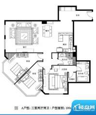 观巢A户型 3室2厅2卫1厨面积:199.00平米
