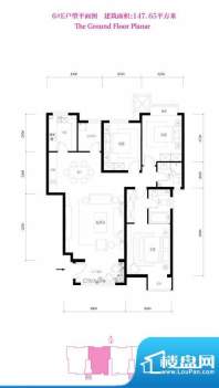 鸿坤·花语墅6#E户型 3室2厅1卫面积:147.65平米