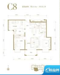 亚奥·金茂悦C8户型 3室2厅2卫面积:121.90平米