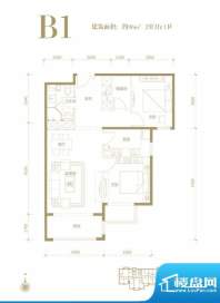 亚奥·金茂悦B1户型 2室2厅1卫面积:96.00平米