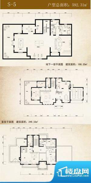 桃花源(东方太阳城三期)S-5户型面积:592.31平米