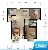 珠江奥古斯塔城邦B1户型 2室2厅面积:95.81平米