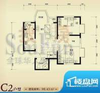 珠江奥古斯塔城邦C2户型 3室2厅面积:98.43平米