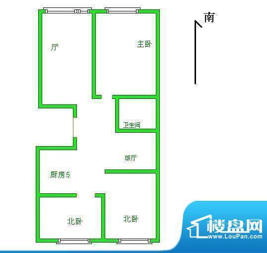 贡院9号户型图 3室2厅1卫1厨