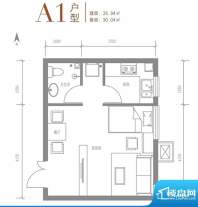 戛纳35号A1户型图 1室1厅1卫1厨面积:35.94平米