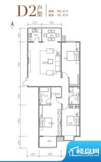 戛纳35号D2户型图 3室2厅2卫1厨面积:160.57平米