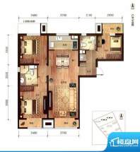 金域缇香三居户型图 3室2厅2卫面积:115.00平米