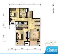 金域缇香两居户型图 2室2厅1卫面积:85.00平米