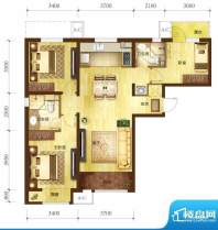 金域缇香三居户型图 3室2厅2卫面积:100.00平米