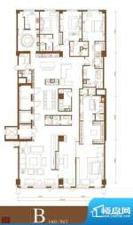 中轴国际B户型 4室3厅4卫1厨面积:623.20平米