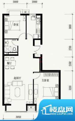 金泰丽富嘉园户型图 2室2厅1卫