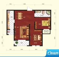 云河墅2居户型 2室2厅1卫1厨面积:91.00平米