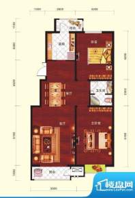 云河墅2居户型 2室2厅1卫1厨面积:99.00平米