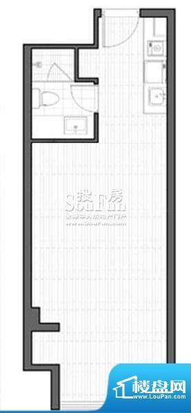 智地·钻河公馆E户型 1室1厅1卫