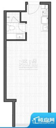 智地·钻河公馆B1户型 1室1厅1