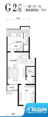 望都新地G2户型（售罄） 1室1厅面积:72.00平米