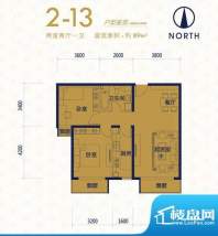 中国铁建国际城2-13户型 2室2厅面积:89.00平米