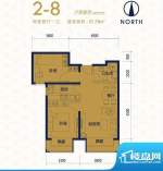 中国铁建国际城2-8户型 2室2厅面积:78.00平米