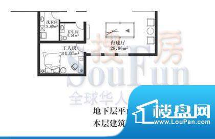 北京玫瑰园北美C6地下层 1室1厅面积:65.00平米