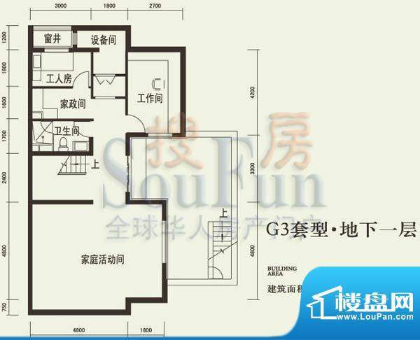 燕西台G3地下层户型图 4室1厅1面积:85.36平米