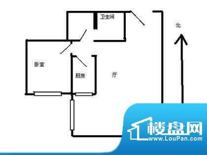 都会国际大厦户型图 1室1厅1卫