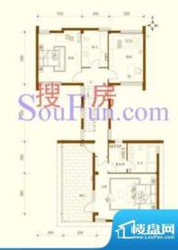 碧水庄园A区暖意J二层户型 面积:125.66平米