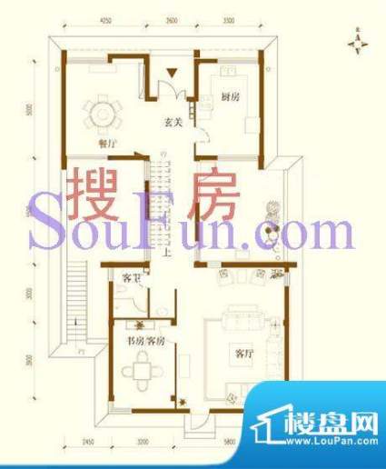 碧水庄园A区暖意J首层户型 面积:143.97平米