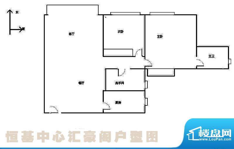 恒基中心汇豪阁2居户型 2室2厅面积:160.00平米