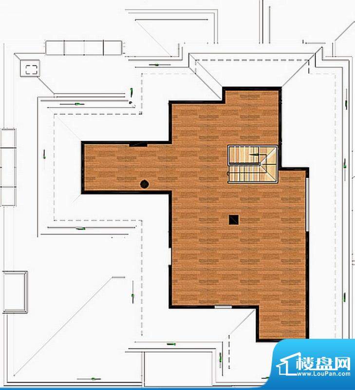 海南大公馆B户型三层平面图 5室面积:361.00平米