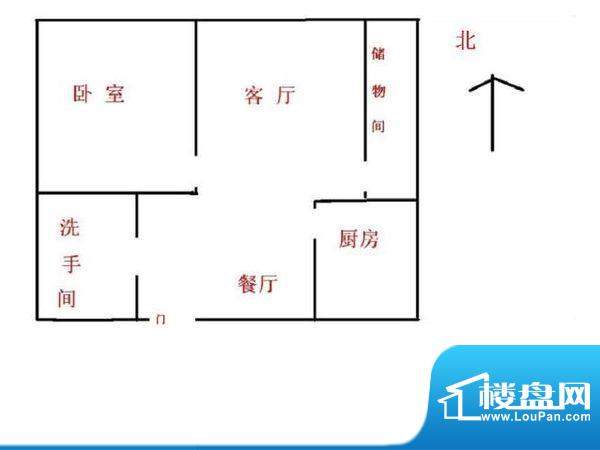 聚贤公寓 1室 户型图面积:50.00平米