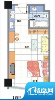 大唐国际商务公寓 1室 户型图面积:48.00平米