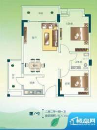 华地源泉景城 2室 户型图面积:77.00平米