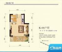 月亮城三期K-03户型图 1室1厅1面积:37.79平米