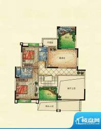 紫园B2空中别墅二层 4室2厅4卫面积:229.00平米
