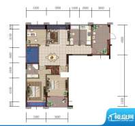 印象西湖8#楼C1户型 3室2厅2卫面积:124.22平米