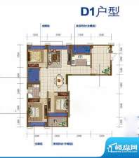 印象西湖D1户型 3室2厅1卫1厨面积:125.33平米