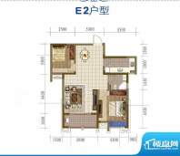 印象西湖E2户型 2室2厅1卫1厨面积:80.24平米