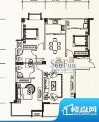 金域蓝湾C6 3室2厅2卫1厨面积:118.62平米