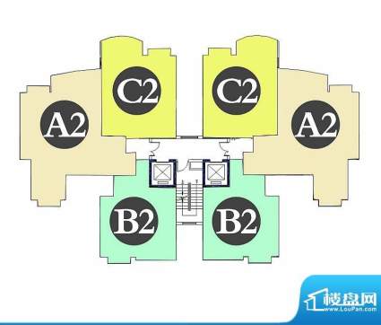 椰海明珠2#标准层平面图 