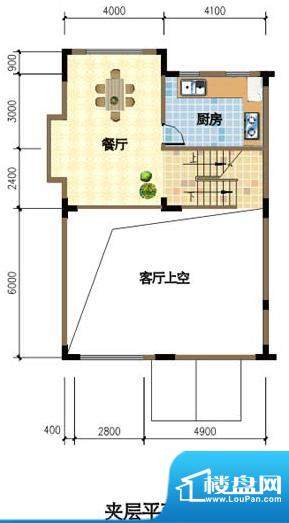 万泉河家园别墅夹层平面 4室3厅面积:317.87平米