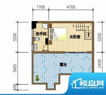 万泉河家园公寓跃层A-2户型之2面积:74.01平米