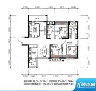 锦地翰城二期春晖沁园户型图 3面积:117.80平米