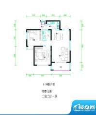 锦地翰城二期A-1#楼D户型 2室2面积:81.00平米