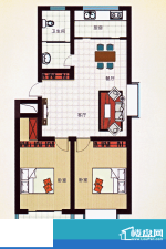 祥瑞家园A户型 2室2厅1卫1厨面积:84.29平米