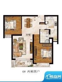 高速仁和盛庭6#B户型 2室2厅1卫面积:94.14平米