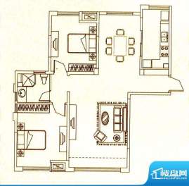 翰林新城状元府8号楼A户型 2室面积:116.65平米